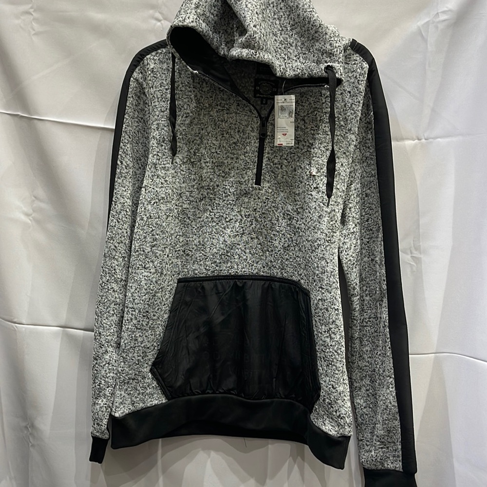 Buffalo David Bitton Men's 1/4 Zip Hoodie with Front hand pockets Size M